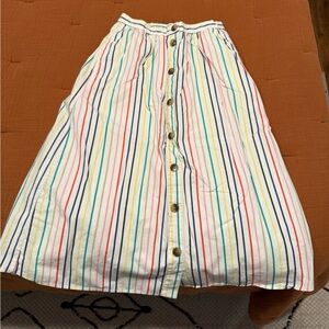 Jcrew Striped Button-Down Skirt